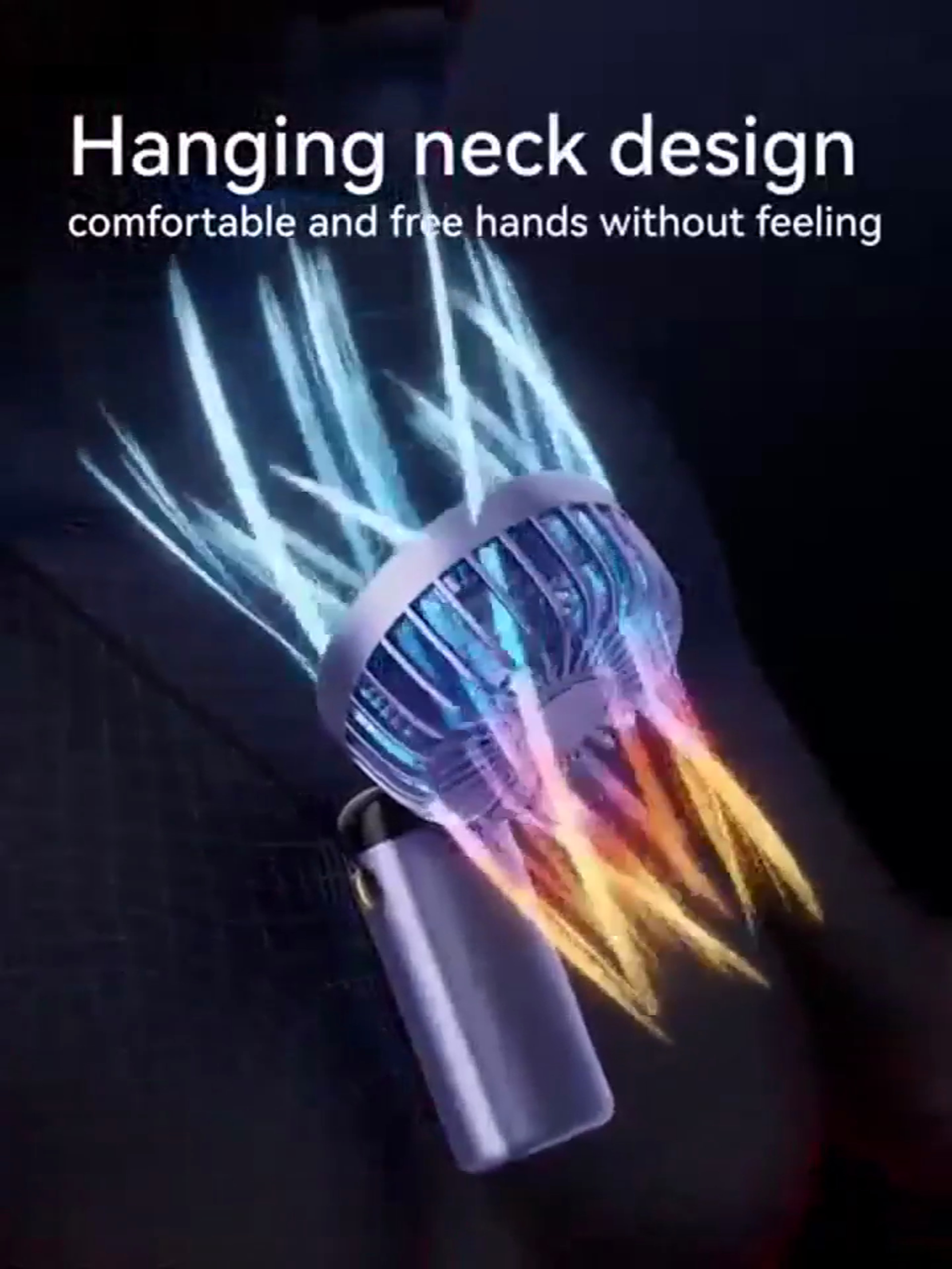 BreezeGo worn around the neck for hands-free cooling